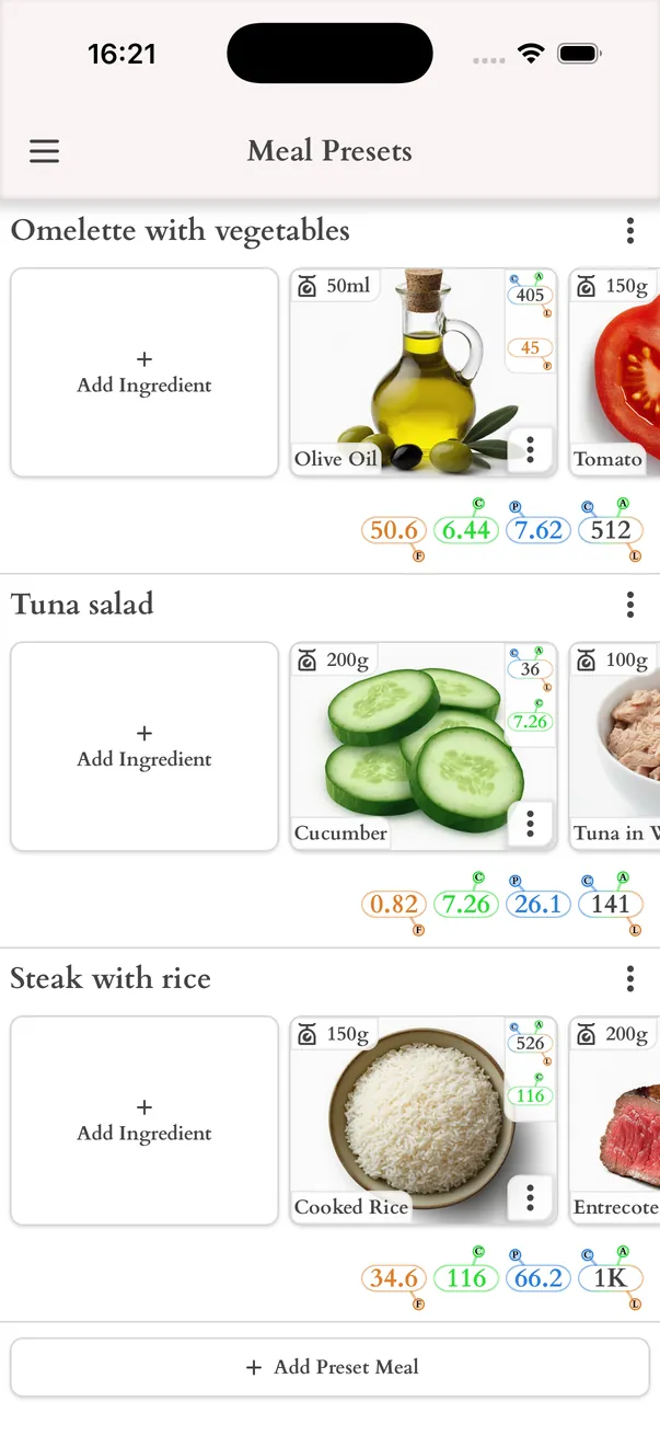 Meal Presets - Kenco Life